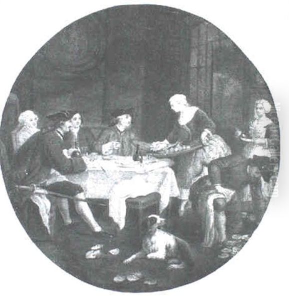 A Convivial Dinner Oil Painting by William Hogarth