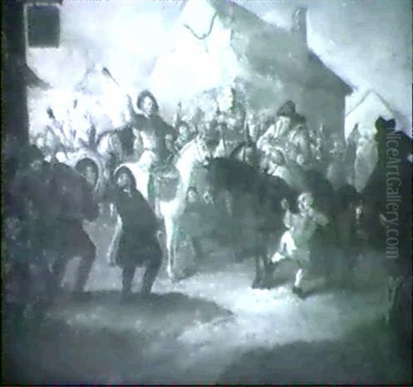 Hudibras And The Skimmington Hogart 1727 Huds Part Ii, C 11 820 Oil Painting by William Hogarth