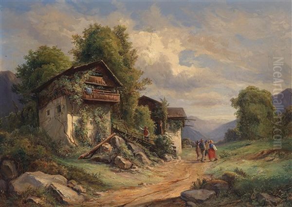 Landliche Idylle Oil Painting by Joseph Hoeger