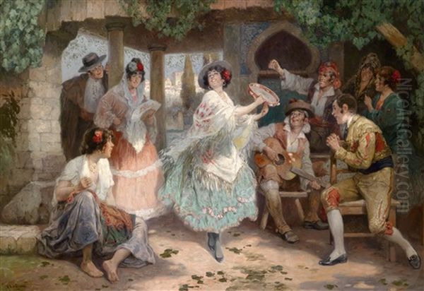 Musikalische Unterhaltung Oil Painting by Rudolf Alfred Hoeger