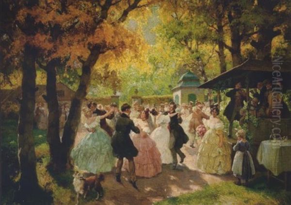 Tanz Im Garten Oil Painting by Rudolf Alfred Hoeger