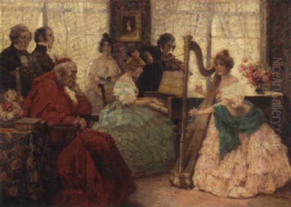 Entertaining The Cardinal Oil Painting by Rudolf Alfred Hoeger