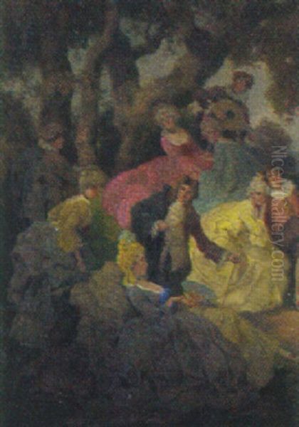 Gesellschaft Im Freien Oil Painting by Rudolf Alfred Hoeger