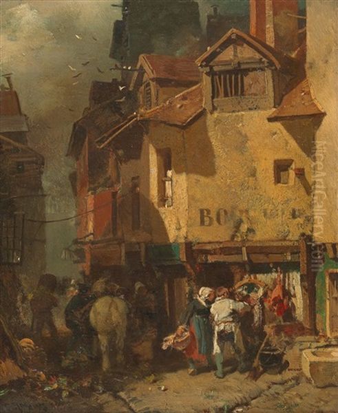 Hustle And Bustle Oil Painting by Charles Hoguet