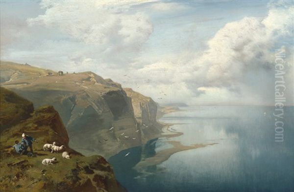 Die Klippen Von Etretat by Charles Hoguet