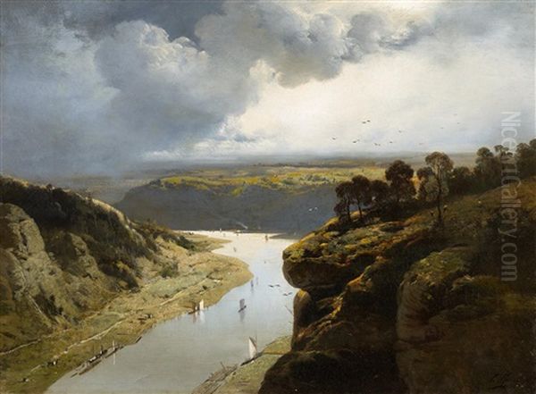 Blick In Das Tal Der Rhone Oil Painting by Charles Hoguet