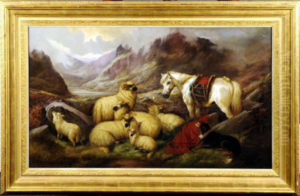 Paysage Ecossais Avec Moutons Oil Painting by John Barker