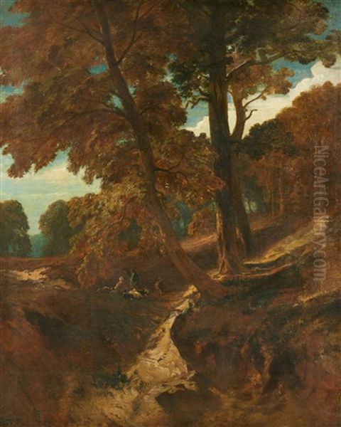 Forest Landscape With Shepherds by Charles Hoguet