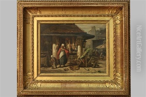 Scene De Marche Oil Painting by Charles Hoguet