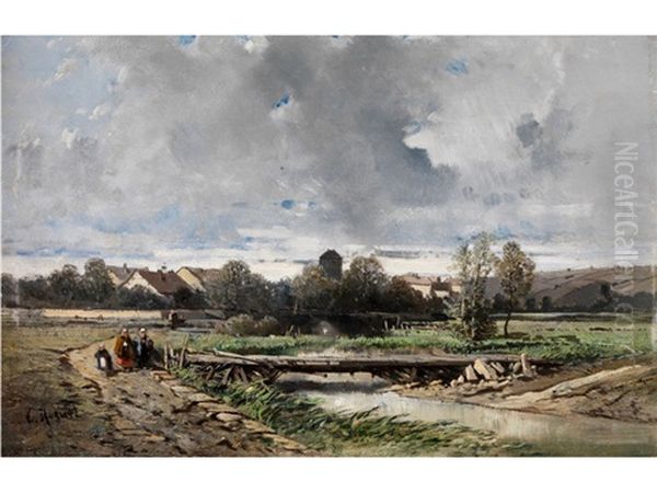 Dorf In Der Normandie Oil Painting by Charles Hoguet