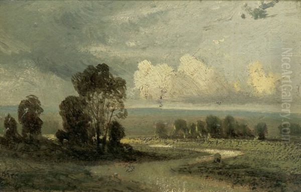 Markische Landschaft Mit Ziehenden Wolken Oil Painting by Charles Hoguet