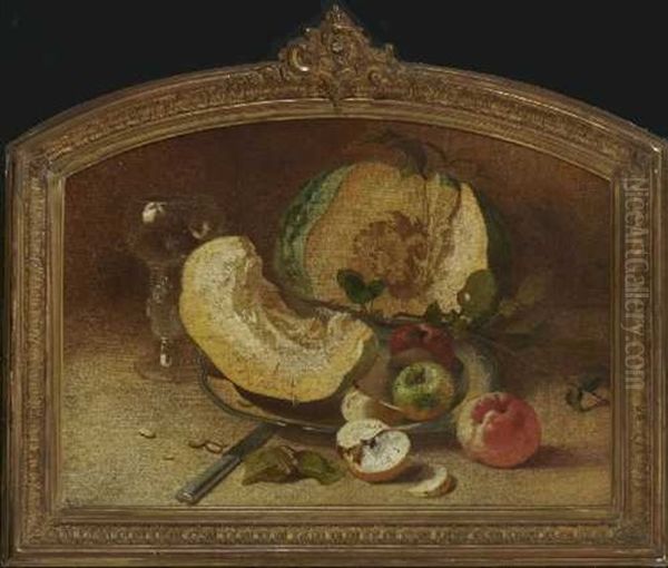 Fruchtestillleben (+ Stillleben Mit Meeresfruchten; Pair) Oil Painting by Charles Hoguet