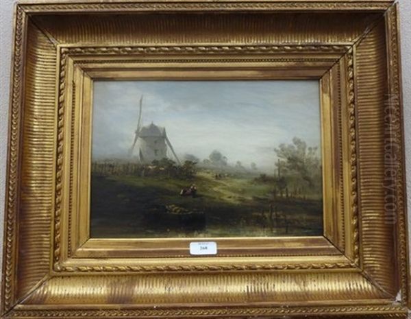 Paysage Au Moulin Oil Painting by Charles Hoguet