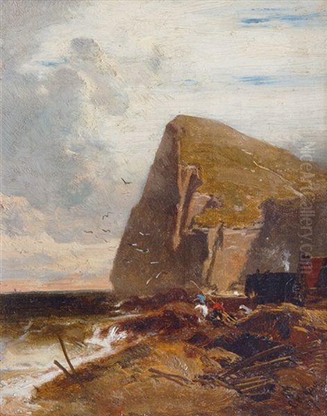 Steep Coast In Normandy Oil Painting by Charles Hoguet