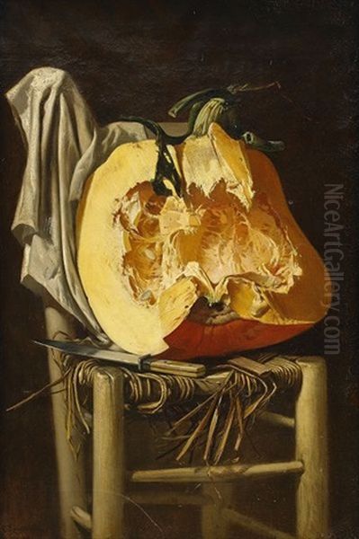 Stilleben Med Pumpa Och Stol Oil Painting by Charles Hoguet