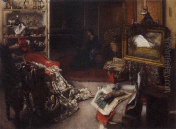 The Artist's Studio Oil Painting by Franz Hohenberger