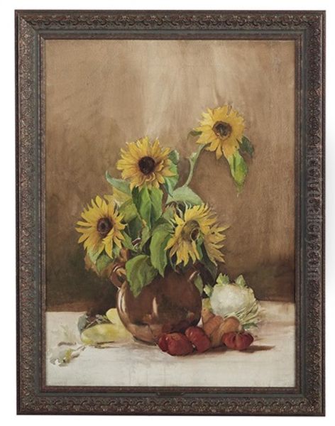 Sunflowers Oil Painting by Prinz Leopold von Hohenzollern