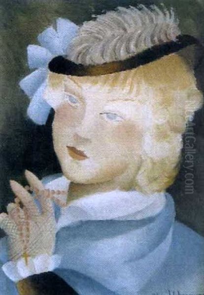 Jeune Fille En Bleu Oil Painting by Alice Hohermann