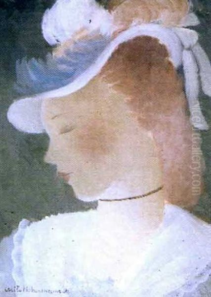 Jeune Fille Au Chapeau Oil Painting by Alice Hohermann