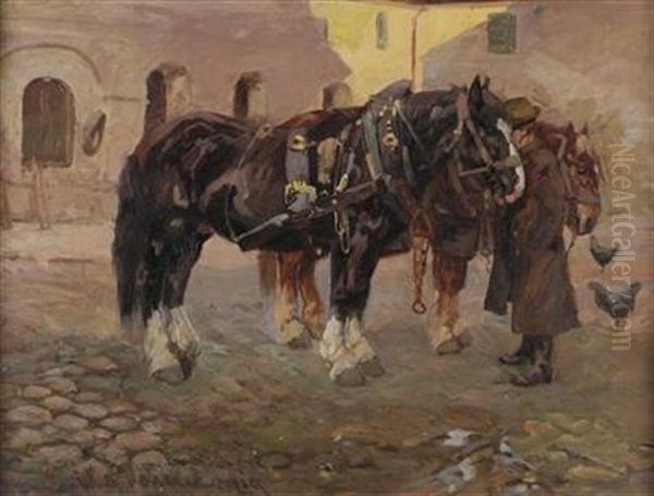 Feierabend Oil Painting by Wilhelm Hohnel