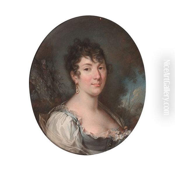 Portrait Dit De Jeanne Virginie Guenichot, Comtesse De Nogent Oil Painting by Claude-Jean-Baptiste Hoin