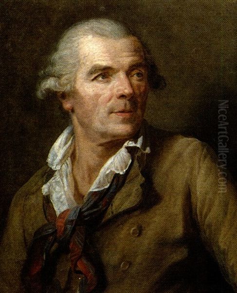 Portrait D'homme En Buste Oil Painting by Claude-Jean-Baptiste Hoin