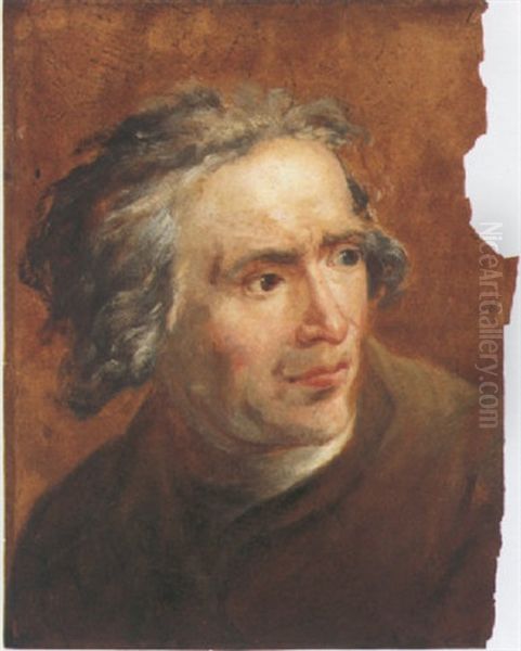 Portrait Of A Man Oil Painting by Claude-Jean-Baptiste Hoin