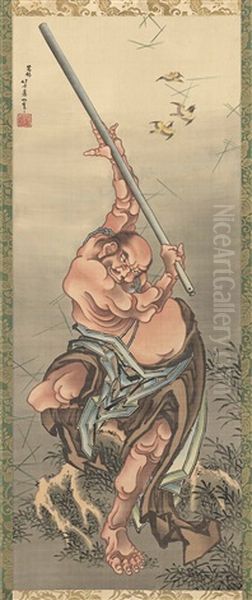 Lu Zhishen, Bandit Hero From The Chinese Novel Outlaws Of The Marsh Oil Painting by  Hokusai