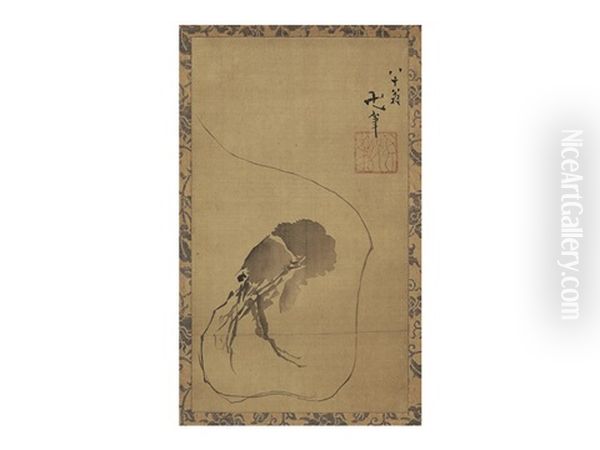 Figure Of Shrimp Oil Painting by  Hokusai