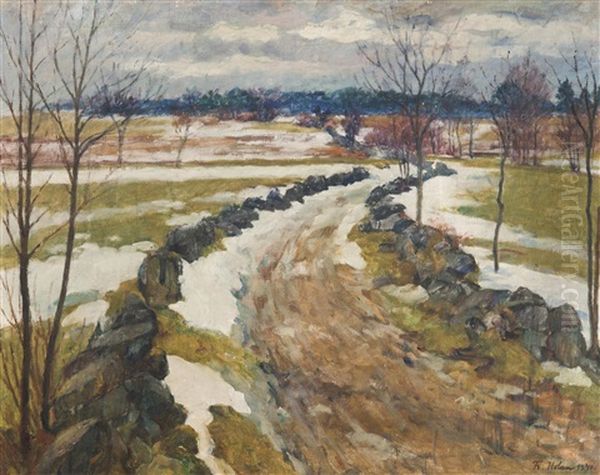 The Thaw Oil Painting by Frantisek Holan