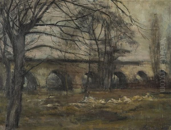 The Railway Bridge At Stvanice by Karel Holan