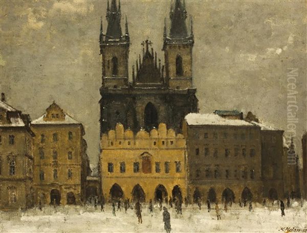 Blick Auf Die Teinskirche by Karel Holan