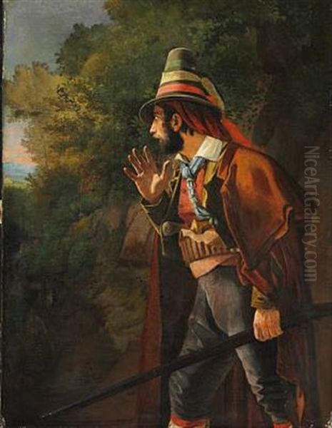 Banditten (the Bandit) Oil Painting by Niels Peter Holbech