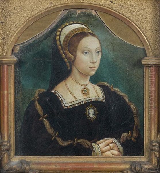 Portrait De Femme Aux Mains Croisees Oil Painting by Hans Holbein the Elder