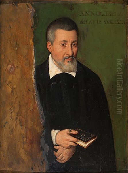 Bildnis Eines Herrn, Ein Buch In Der Hand Haltend Oil Painting by Hans Holbein the Elder