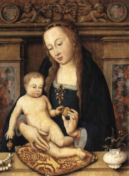 The Virgin And Child (the Madonna Montenuovo) Oil Painting by Hans Holbein the Elder