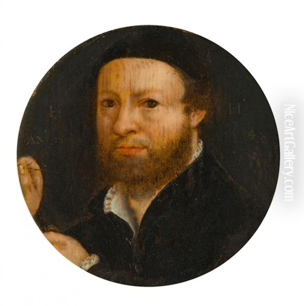 Bildnis Des Hans Holbein Des Jungeren Oil Painting by Hans Holbein the Younger