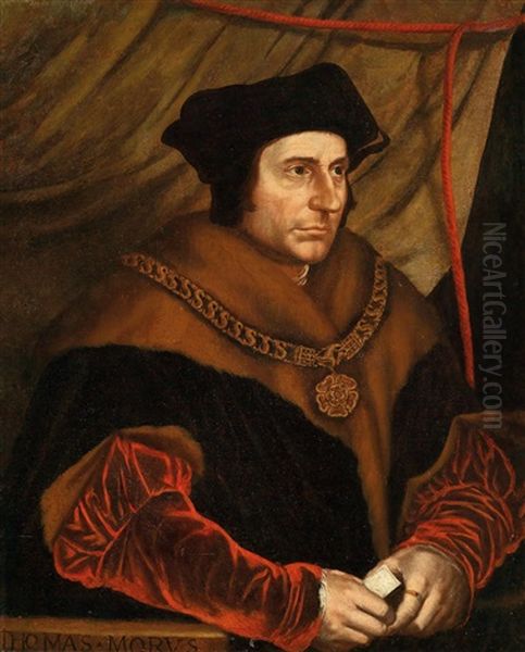 Bildnis Des Englischen Lordkanzlers Und Schriftstellers Sir Thomas More (st. Thomas Morus, 1478-1535) Oil Painting by Hans Holbein the Younger