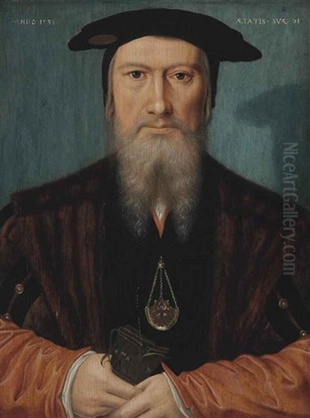 Portrait Of A Gentleman, Half-length Oil Painting by Hans Holbein the Younger