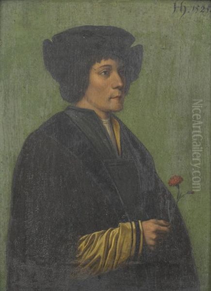 Jungling Mit Nelke Oil Painting by Hans Holbein the Younger