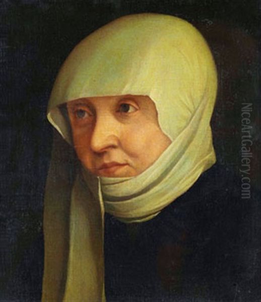 Portratt Av Kvinna I Vitt Dok Oil Painting by Hans Holbein the Younger