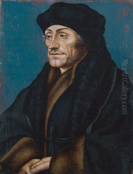 Bildnis Des Humanisten Erasmus Von Rotterdam Oil Painting by Hans Holbein the Younger