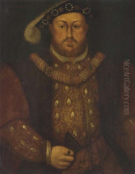 Portrait Of Henry Viii In A Fur-trimmed Coat, Jewelled Doublet And Chain Oil Painting by Hans Holbein the Younger