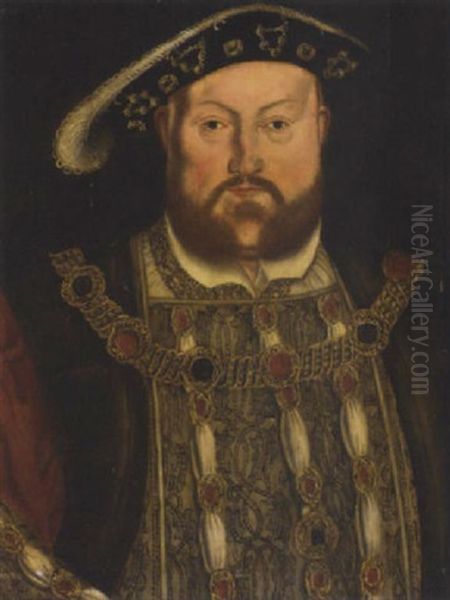 Portrait Of Henry Viii With A Jewelled Tunic And Chain Oil Painting by Hans Holbein the Younger