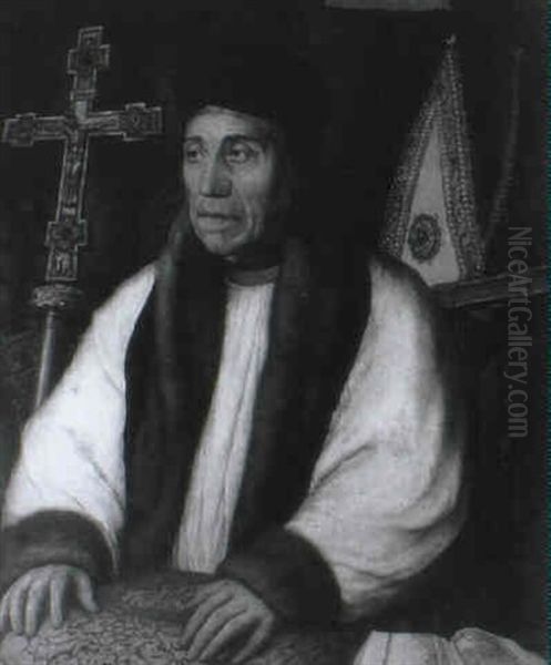 Portarit Of William Warham, Archbishop Of Canterbury,       Seated Half-length In Clerical Robes Oil Painting by Hans Holbein the Younger