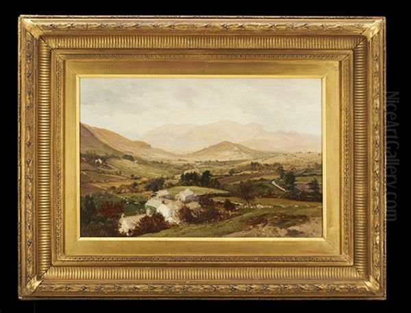 Mountain Village Scene Oil Painting by Edward Henry Holder