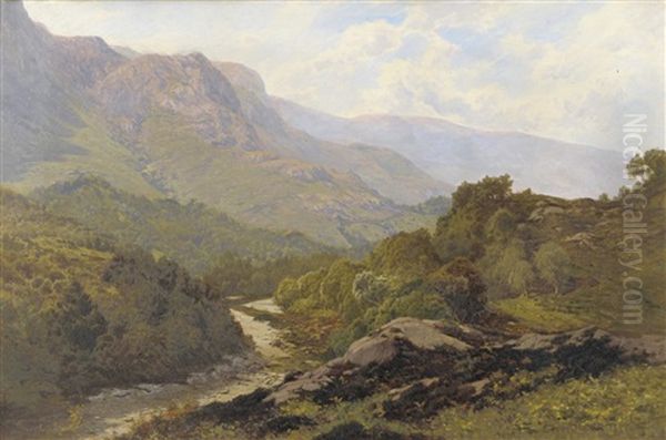 Lakeland Landscape With Tree Beside A River Oil Painting by Edward Henry Holder