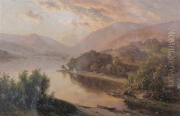 Untitled (mountain Scene) (+ Another; Pair) Oil Painting by Edward Henry Holder