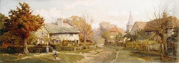 Shere, Surrey (+ Sonning, Berkshire,; Pair) Oil Painting by Edward Henry Holder