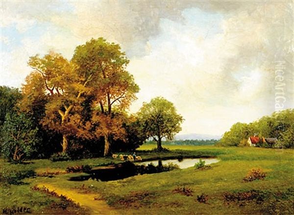 Pastoral Landscape Oil Painting by Edward Henry Holder